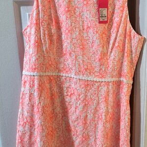 Lilly Pulitzer Pink Scoop Neck Fit and Flare Dress